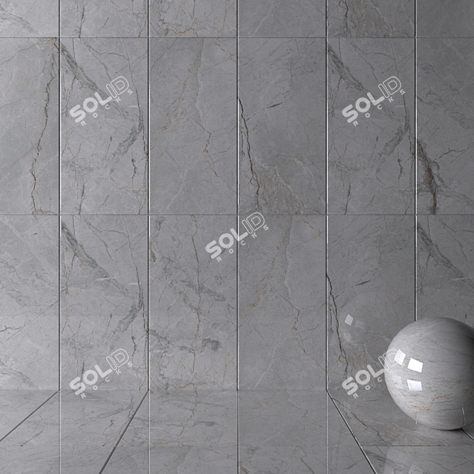 Quest Gray Wall Tiles: Modern Multi-Texture Design 3D model image 2