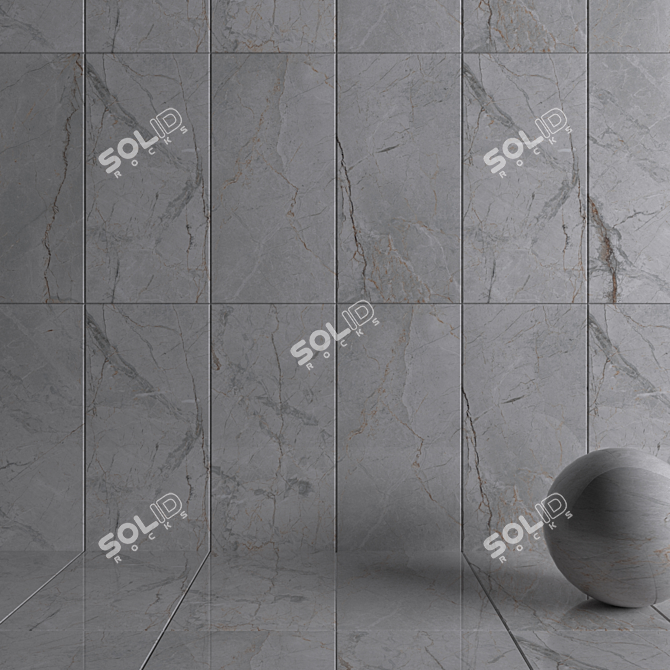 Quest Gray Wall Tiles: Modern Multi-Texture Design 3D model image 3