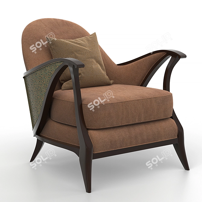 Title: Elegant Curtsy Caracole Chair 3D model image 1