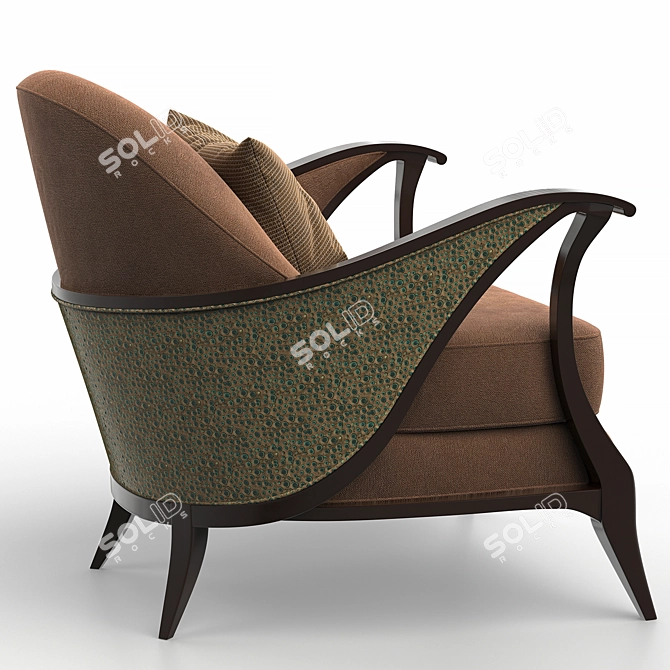 Title: Elegant Curtsy Caracole Chair 3D model image 2