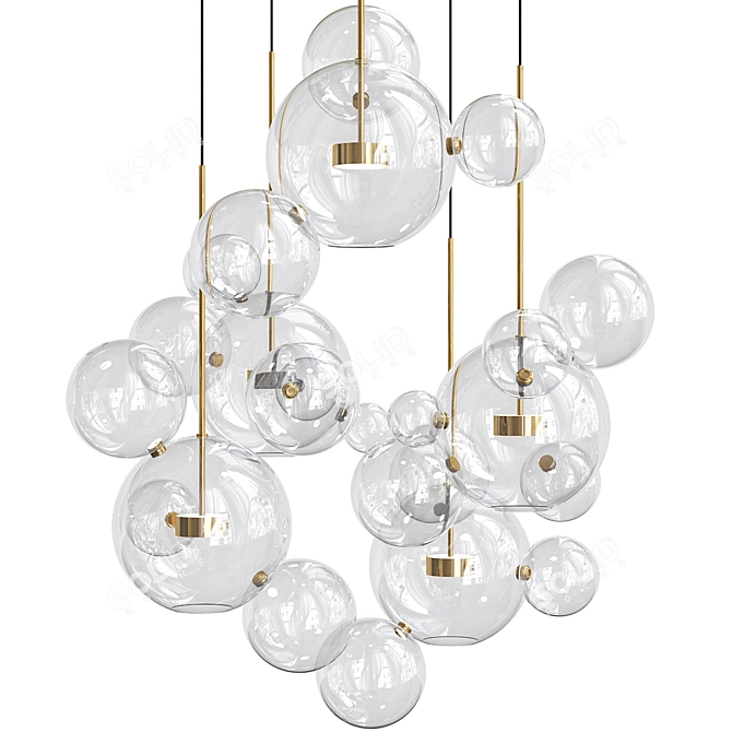 Bolle Circular Chandelier 24 Bubble: Stunning Lighting Statement 3D model image 4