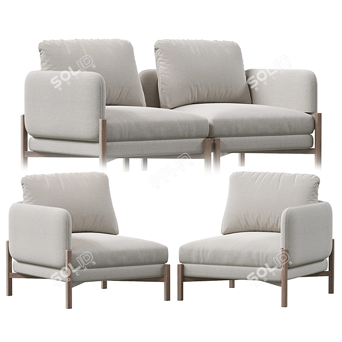 French Flair: JULES Corner Unit 3D model image 1