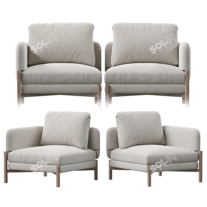 French Flair: JULES Corner Unit 3D model image 2