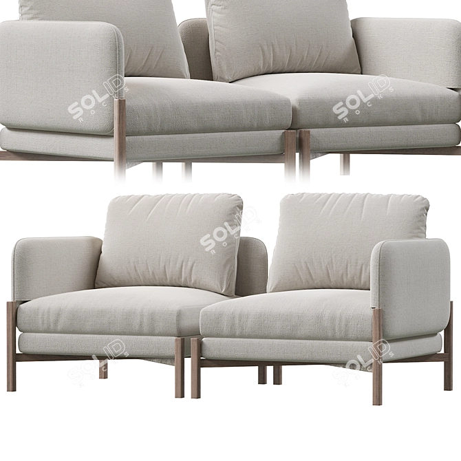 French Flair: JULES Corner Unit 3D model image 3