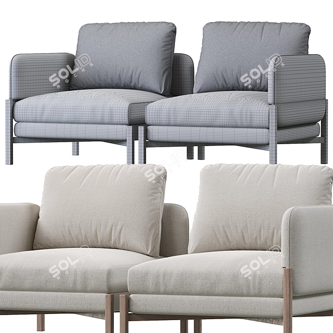 French Flair: JULES Corner Unit 3D model image 4