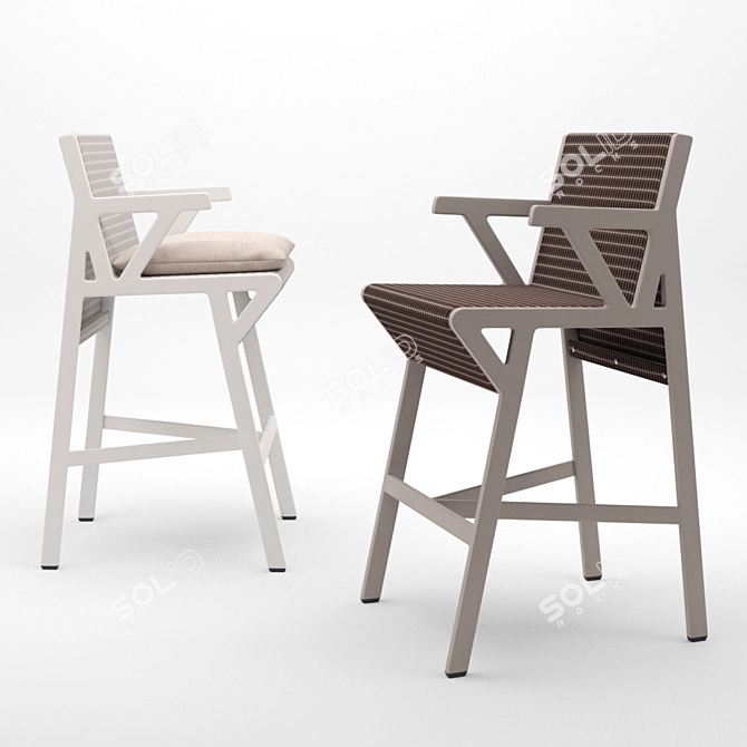 Kettal Vieques Bar Set: Stylish Stool & Table 3D model image 2