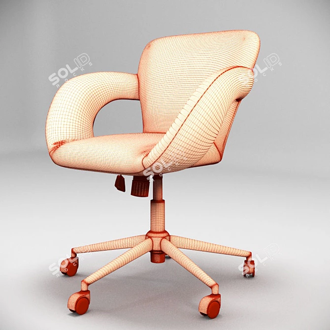2-in-1 Office Chair: Grey & Brown Fabrics 3D model image 4