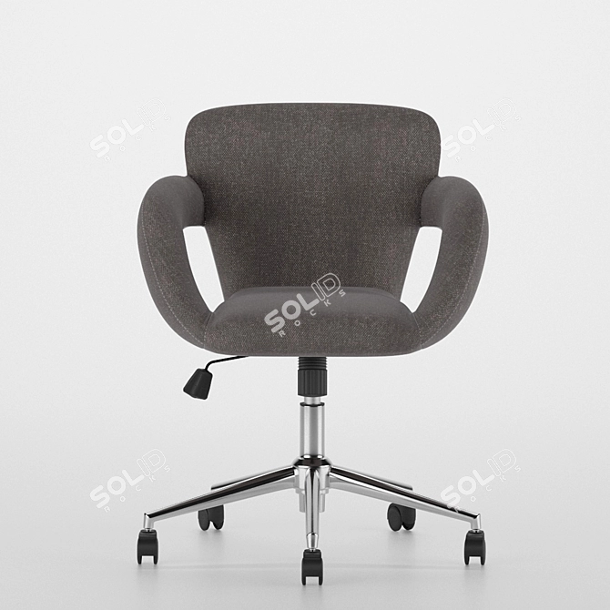 2-in-1 Office Chair: Grey & Brown Fabrics 3D model image 8