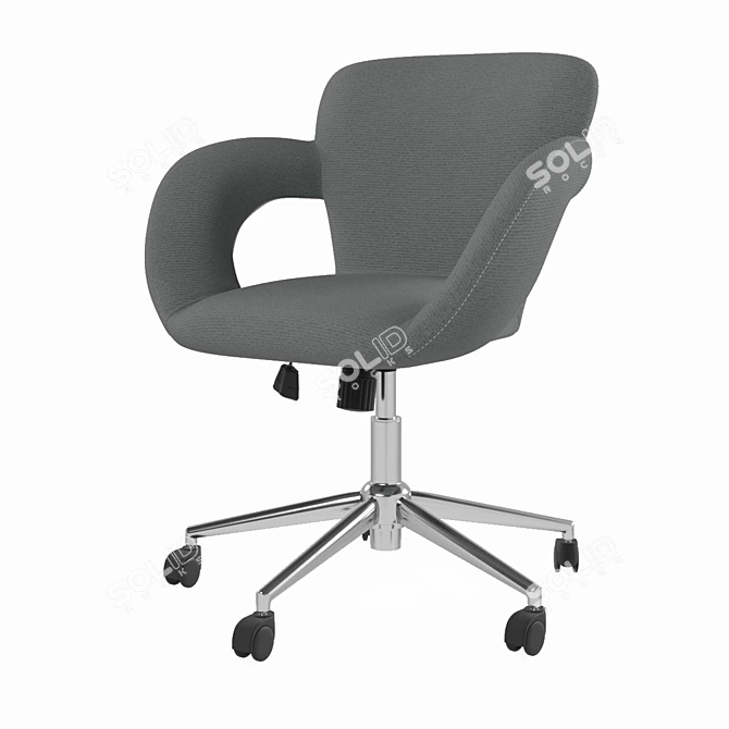 2-in-1 Office Chair: Grey & Brown Fabrics 3D model image 13