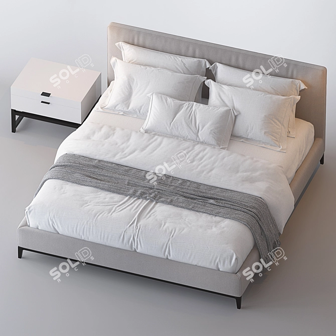 Minimalist Andersen Bed by Minotti 3D model image 2