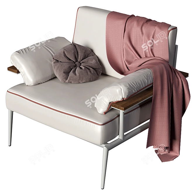 Contemporary Relaxation: Luxurylivinggroup Cap Ferrat Armchair 3D model image 2