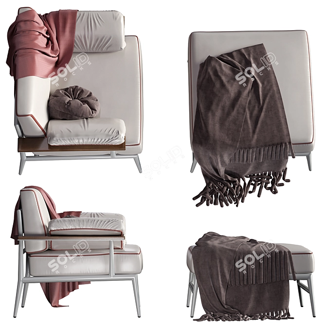 Contemporary Relaxation: Luxurylivinggroup Cap Ferrat Armchair 3D model image 3