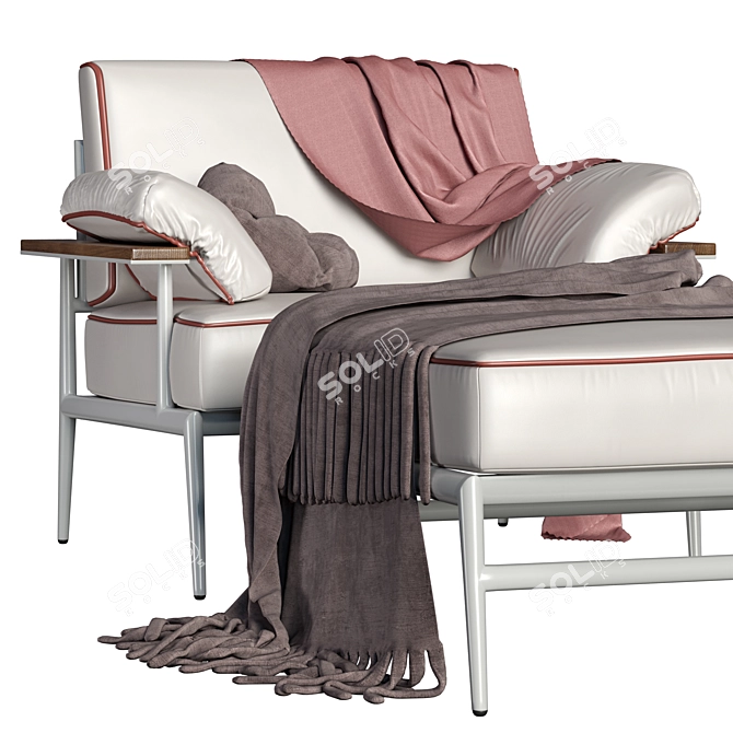 Contemporary Relaxation: Luxurylivinggroup Cap Ferrat Armchair 3D model image 4