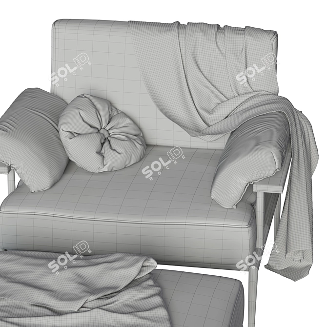 Contemporary Relaxation: Luxurylivinggroup Cap Ferrat Armchair 3D model image 5