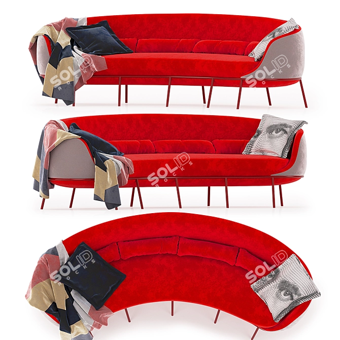 Modern Loft Nest Sofa: Stylish and Comfortable 3D model image 1