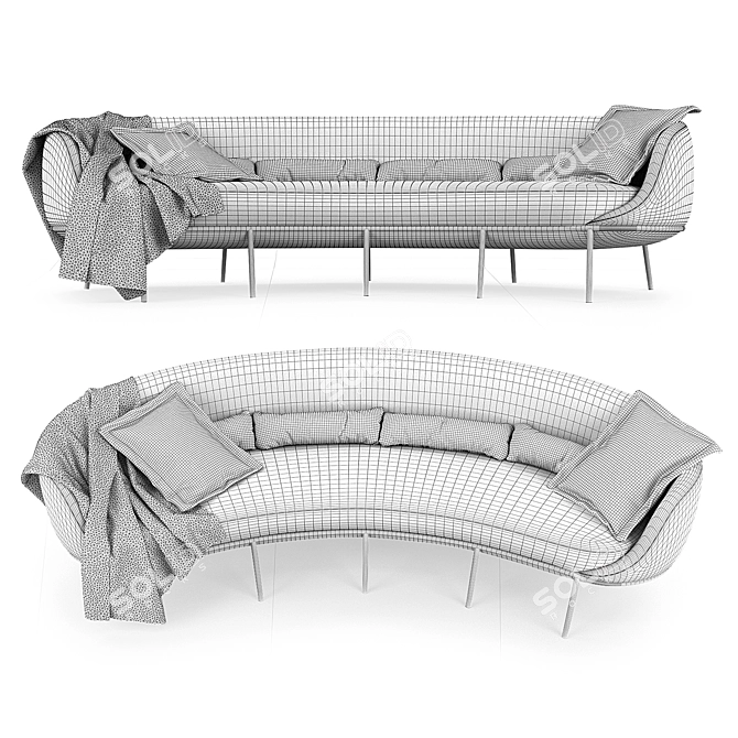 Modern Loft Nest Sofa: Stylish and Comfortable 3D model image 4