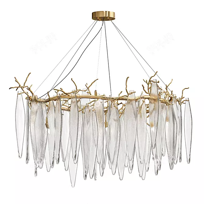 Elegant Autumn Chandelier 3D model image 1