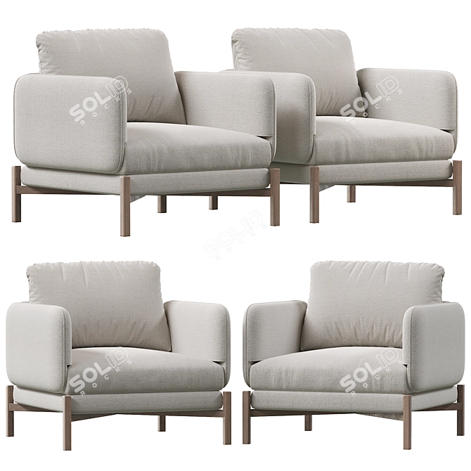 French Flair: JULES Armchair 3D model image 1