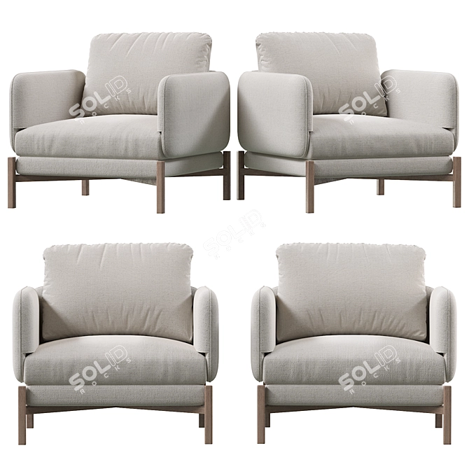 French Flair: JULES Armchair 3D model image 2