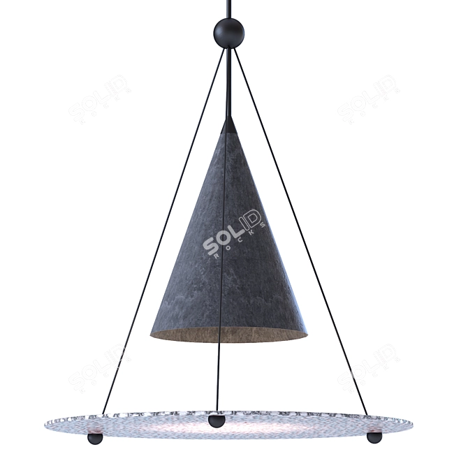 Tri Cone Pendant: Modern Geometric Lighting 3D model image 3