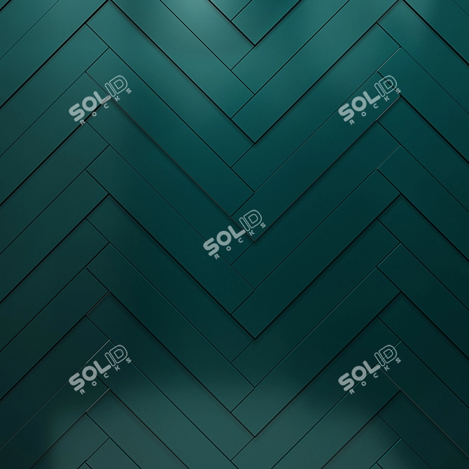 Deep Blue Chevron 40x80 Tile 3D model image 1