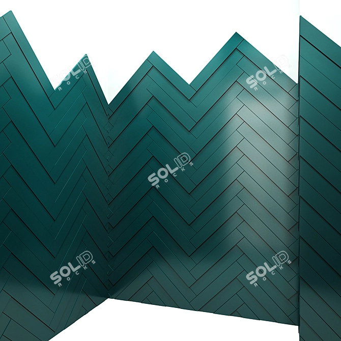 Deep Blue Chevron 40x80 Tile 3D model image 2