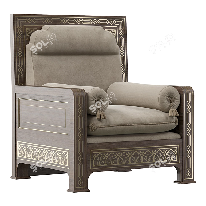 Arabic-inspired Armchair: Elegant and Comfortable 3D model image 1