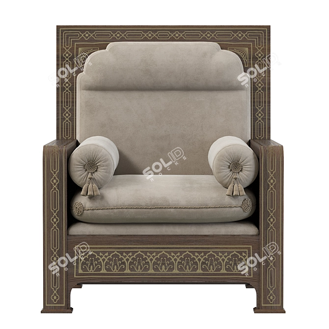 Arabic-inspired Armchair: Elegant and Comfortable 3D model image 3