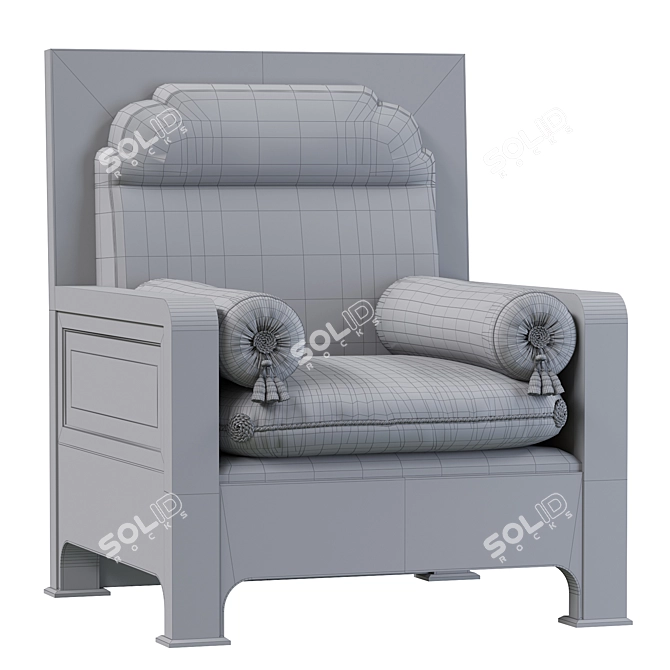 Arabic-inspired Armchair: Elegant and Comfortable 3D model image 4