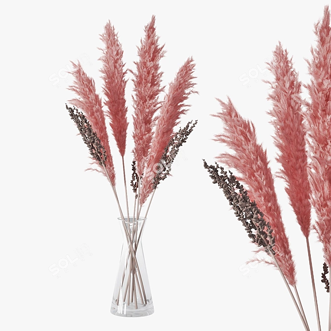 Pampas Grass Bouquet: Elegant Florals 3D model image 1