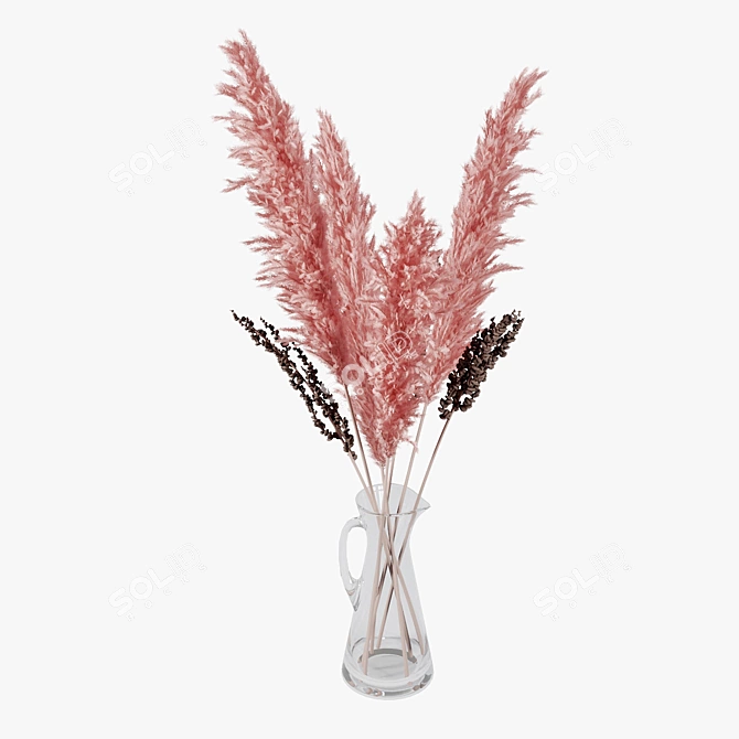 Pampas Grass Bouquet: Elegant Florals 3D model image 2