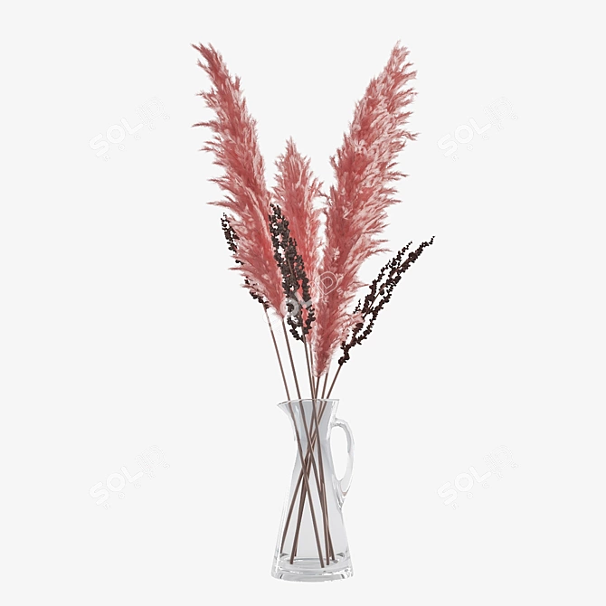 Pampas Grass Bouquet: Elegant Florals 3D model image 3