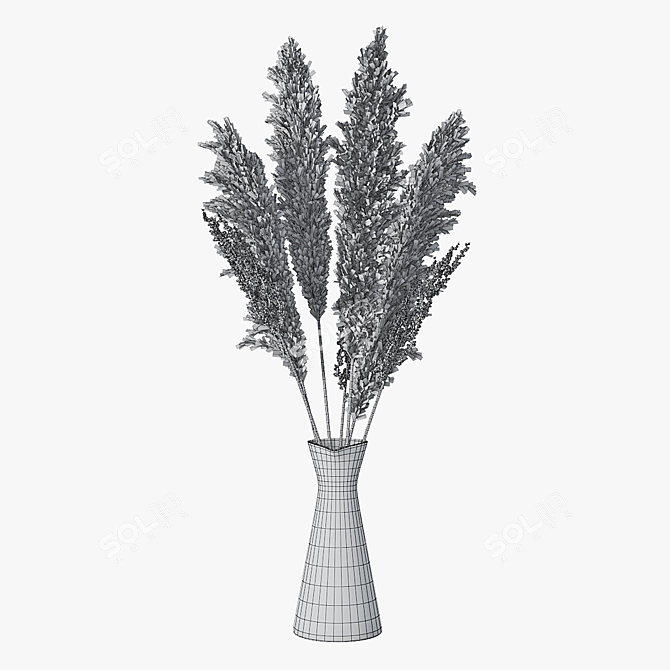Pampas Grass Bouquet: Elegant Florals 3D model image 4