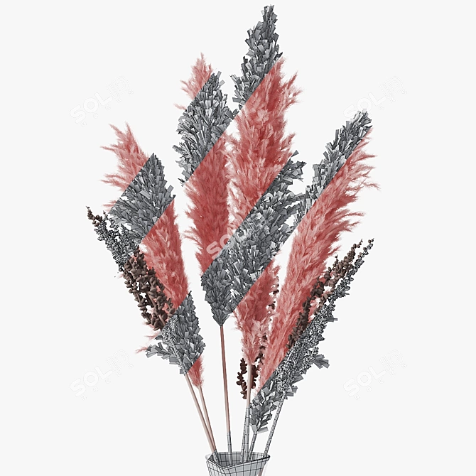 Pampas Grass Bouquet: Elegant Florals 3D model image 5