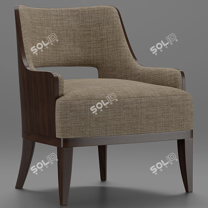 Sleek Salon Lounge Chair 3D model image 2