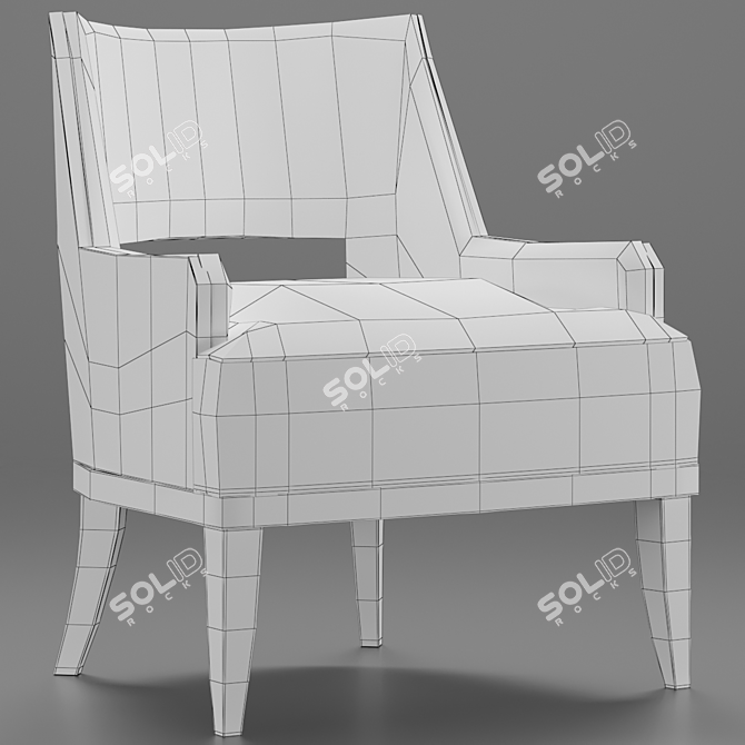 Sleek Salon Lounge Chair 3D model image 3