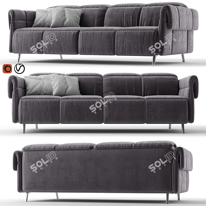 Natuzzi Seagull Fabric Sofa: 3ds Max + Vray 3D model image 1