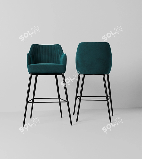 Title: Modern Corona Bar Chair 3D model image 4