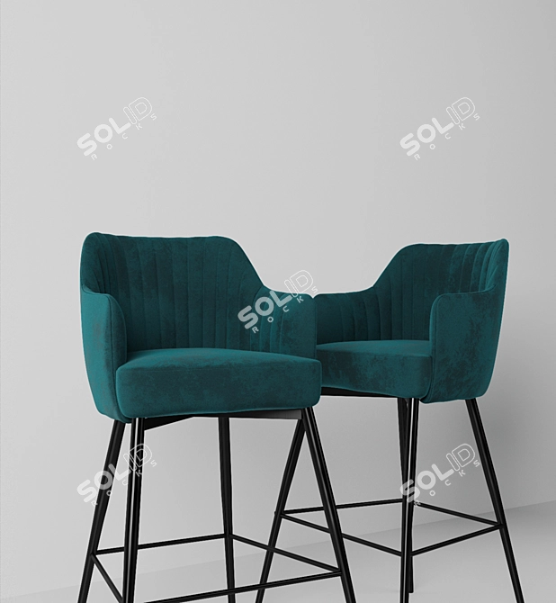 Title: Modern Corona Bar Chair 3D model image 5