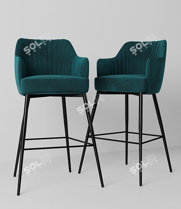 Title: Modern Corona Bar Chair 3D model image 6