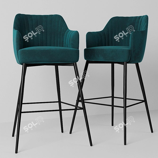 Title: Modern Corona Bar Chair 3D model image 9