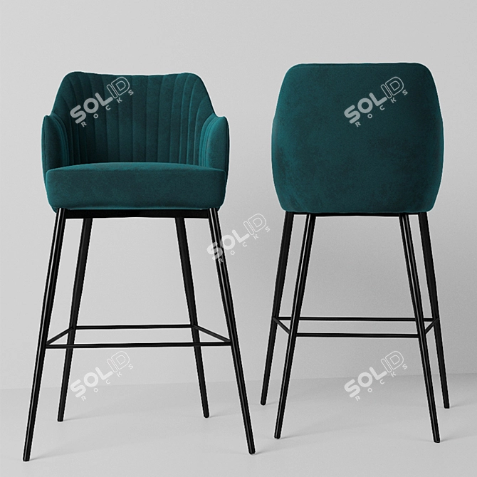 Title: Modern Corona Bar Chair 3D model image 10