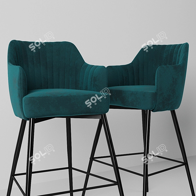 Title: Modern Corona Bar Chair 3D model image 11