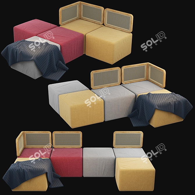 Rudisha Reconfigurable Sofa Set 3D model image 1