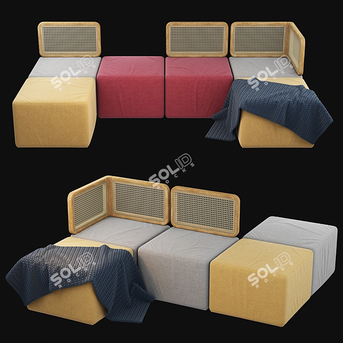 Rudisha Reconfigurable Sofa Set 3D model image 2