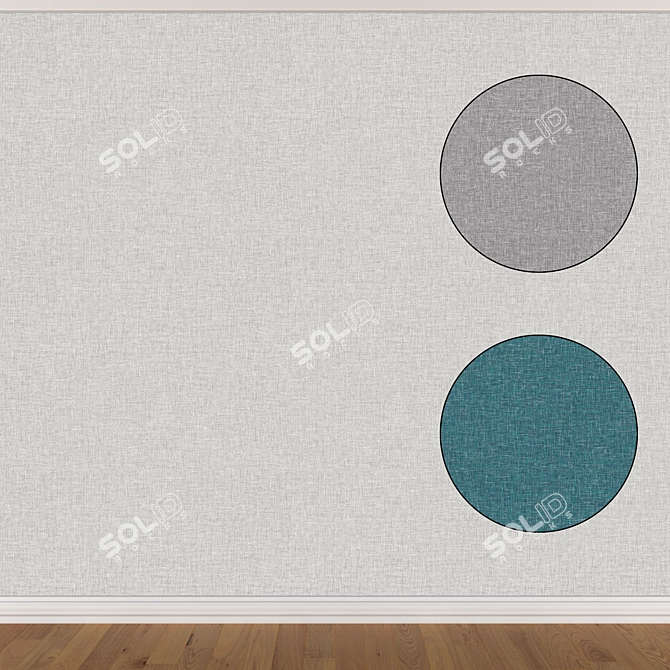 Seamless Wallpaper Set: 3 Colors 3D model image 1
