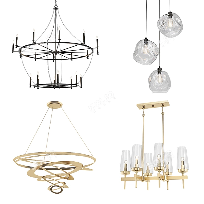 Modern Chandelier Collection 3D model image 1