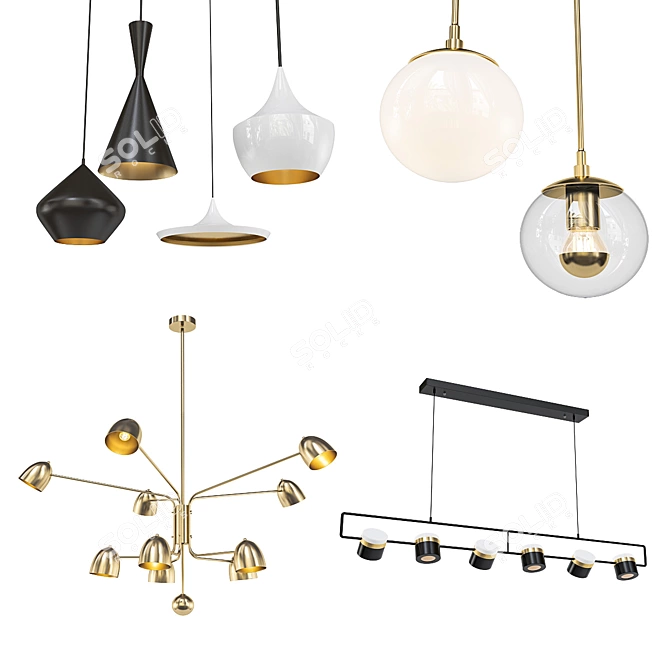 Modern Chandeliers Collection 3D model image 1