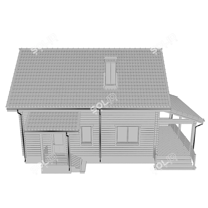 Cozy Wooden Cabin 3D model image 4