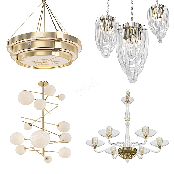 Modern Chandelier Collection 3D model image 1